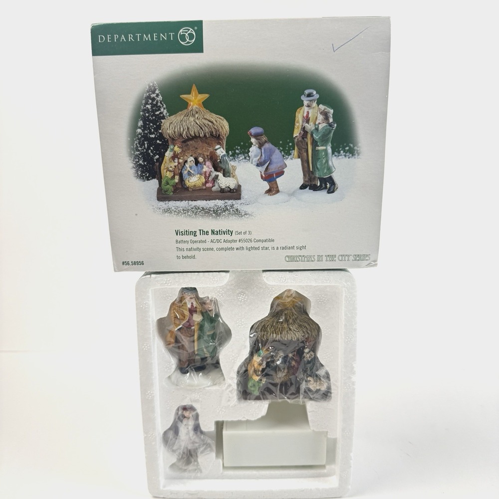Dept 56 Christmas In The City Visiting The Nativity Set of 3 Battery Light 58956